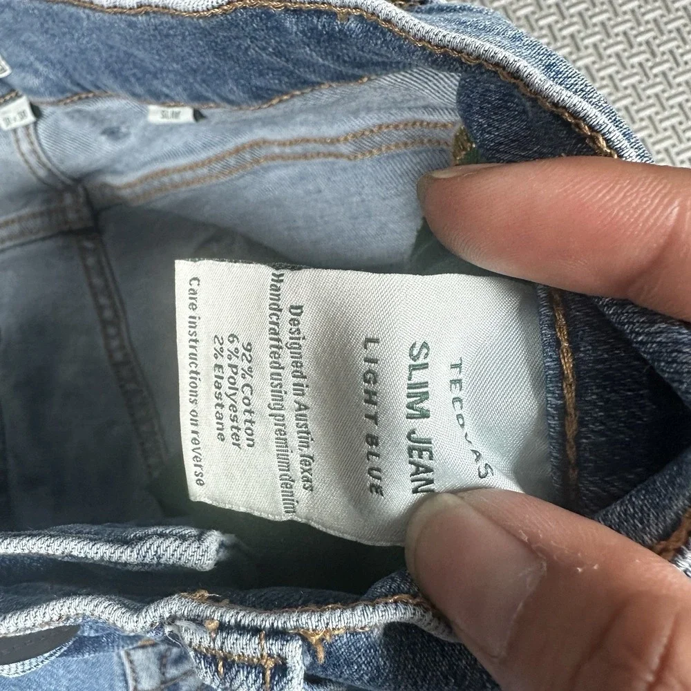 Tecovas Jeans Men's 30x30 Blue Slim Fit Light Wash Denim Stretch Western Cowboy
